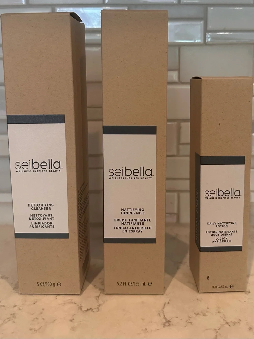 Sei Bella Charcoal & Flower Skincare Set of 3|New Sealed